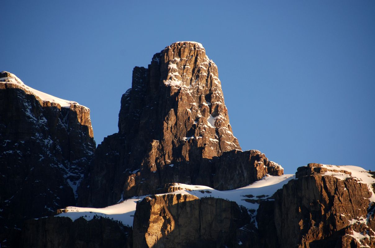 39 Eisenhower Tower At Southeastern End Of Castle Mountain Sunrise From Trans Canada Highway Driving Between Banff And Lake Louise in Winter